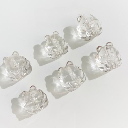 Cristal clair naturel, quartz clair, renard, DIY, blanc, 15mm, Vendu par PC