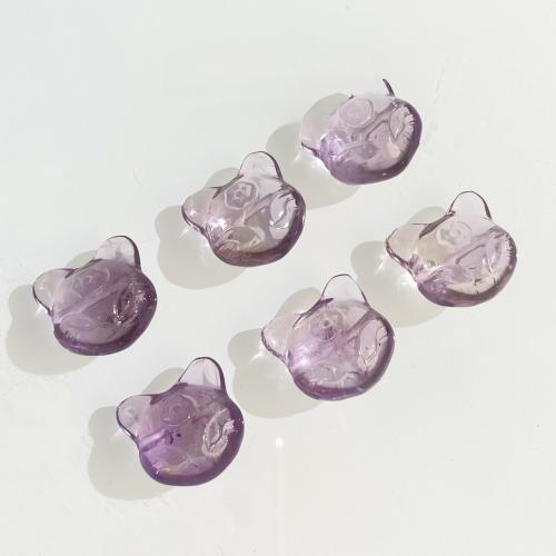 天然紫水晶のビーズ, アメジスト, キツネ, DIY, パープル, 14mm, 売り手 パソコン