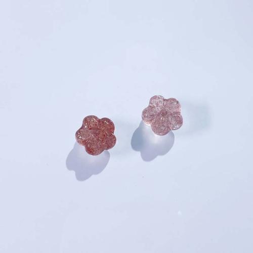 Perles nature de couleur Mix, Strawberry Quartz, fleur, DIY, plus de couleurs à choisir, 12mm, Vendu par PC