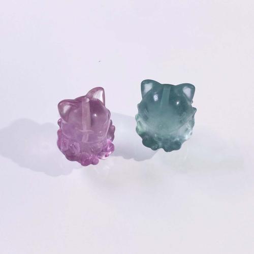 Fluorite Beads, Natural Fluorite, Fox, DIY, Random Color, 16mm 