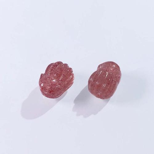 Perles nature de couleur Mix, Strawberry Quartz, renard, DIY, rose, aboutuff1a15-16mm, Vendu par PC