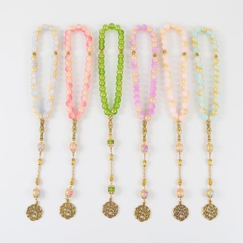 Glass Jewelry Beads Bracelets, with Zinc Alloy, handmade, fashion jewelry & Unisex .6 Inch 