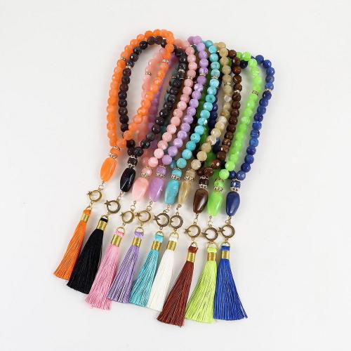 Acrylic Zinc Alloy Bracelets, with Cotton Thread & Zinc Alloy, handmade, fashion jewelry & Unisex .57 Inch 