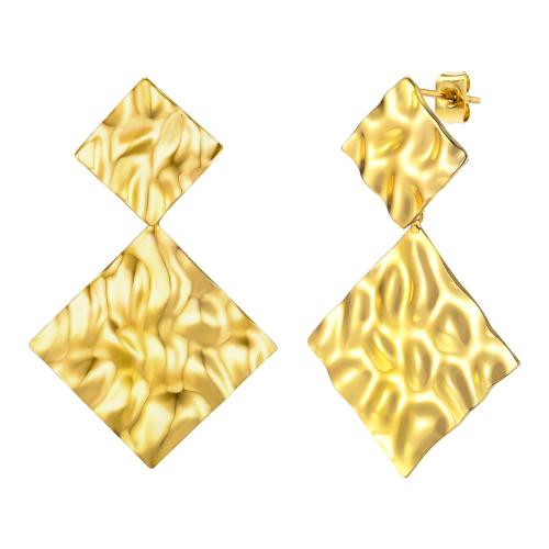 Messing Tropfen Ohrring, plattiert, für Frau, goldfarben, verkauft von Paar