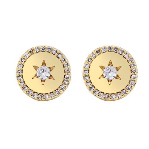 Cubic Zirconia Micro Pave Brass Earring, plated, micro pave cubic zirconia & for woman 18mm 