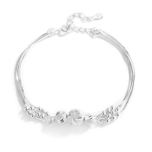 Sterling Silver Bracelets, 925 Sterling Silver, with 4cm extender chain, plated, for woman, silver color cm [