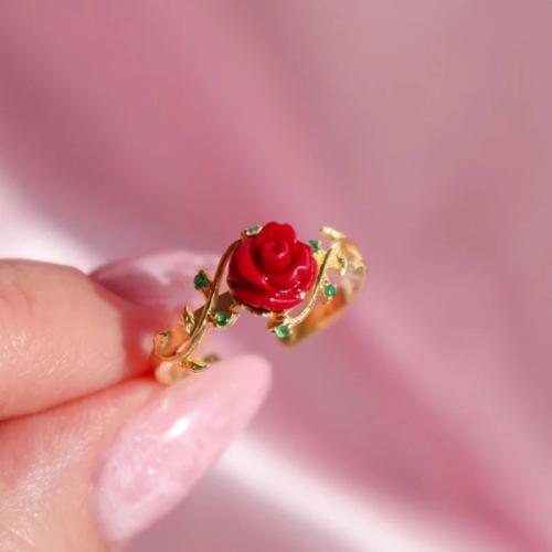 Zinc Alloy Finger Ring, plated, for woman & enamel 
