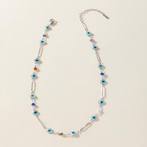 Emaille Zink Legierung Halskette, Zinklegierung, mit Verlängerungskettchen von 6cm, Modeschmuck & für Frau, Länge:ca. 42 cm, verkauft von PC
