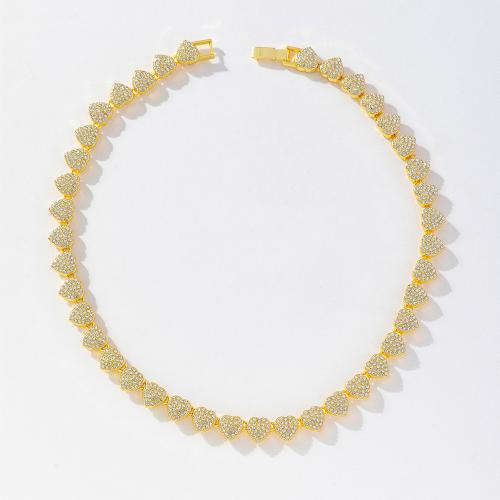 Rhinestone Zinc Alloy Necklace, fashion jewelry & Unisex & with rhinestone Approx 50 cm 