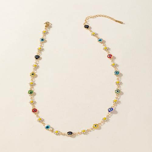 Emaille Zink Legierung Halskette, Zinklegierung, mit Verlängerungskettchen von 6cm, Modeschmuck & für Frau, Länge:ca. 41 cm, verkauft von PC[