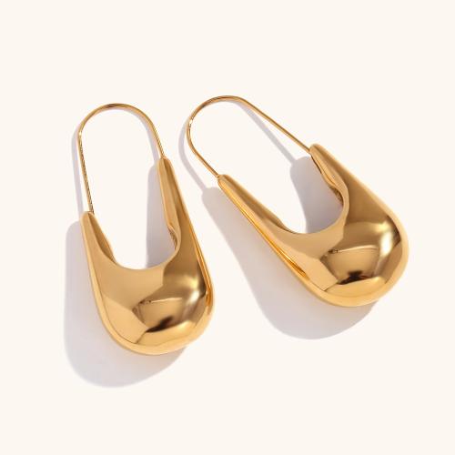Stainless Steel Drop Earring, 304 Stainless Steel, 18K gold plated, fashion jewelry & for woman, golden, 48.7mm 