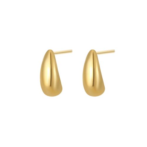 Edelstahl Stud Ohrring, 304 Edelstahl, Tropfen, Vakuum-Ionen-Beschichtung, Modeschmuck & für Frau, keine, 4.5x10.5mm, verkauft von Paar