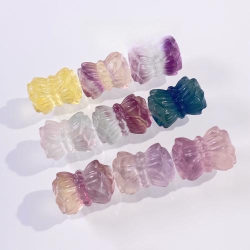 Fluorite Beads, Natural Fluorite, Flower, DIY, Random Color, 16mm 