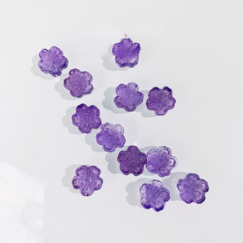 Natural Amethyst Beads, Flower, DIY, purple 
