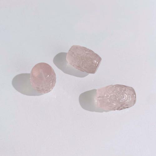 Бусы из природного розового кварца , розовый кварц, Цилиндрическая форма, DIY, розовый продается PC