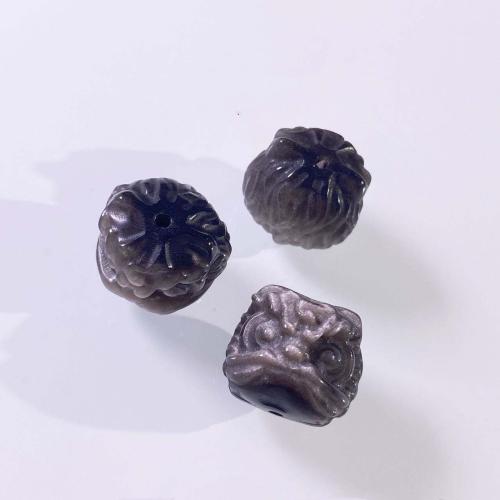 Schwarze Obsidian Perlen, Löwe, DIY, schwarz, 16mm, verkauft von PC
