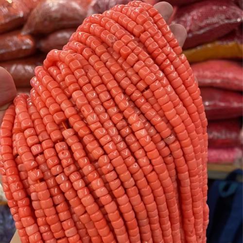 Natural Coral Beads, DIY, 5x7-6mm Approx 14-16 Inch 