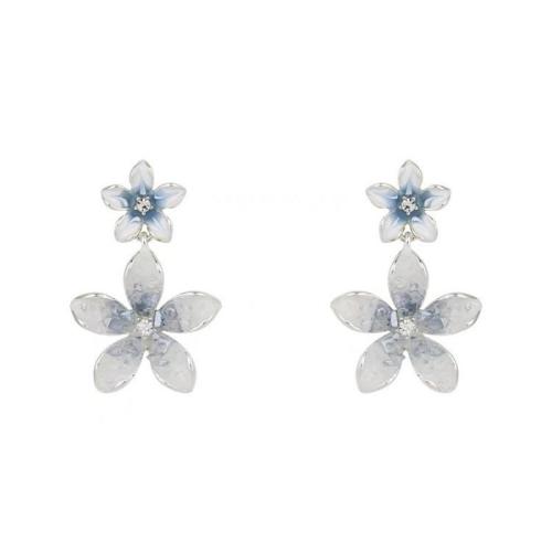 Crystal Drop Earring, Zinc Alloy, with Crystal, Flower, fashion jewelry & for woman 25mm 