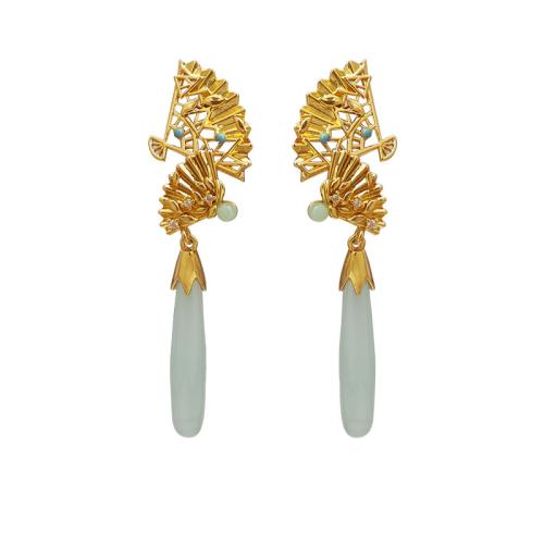 Resin Drop Earring, Brass, with Resin, fashion jewelry & micro pave cubic zirconia & for woman & enamel [