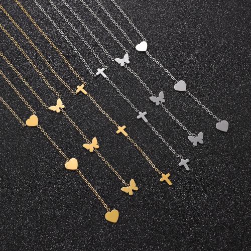 Titanium Steel Jewelry Necklace, with 5cm extender chain, fashion jewelry & for woman Approx 41 cm [