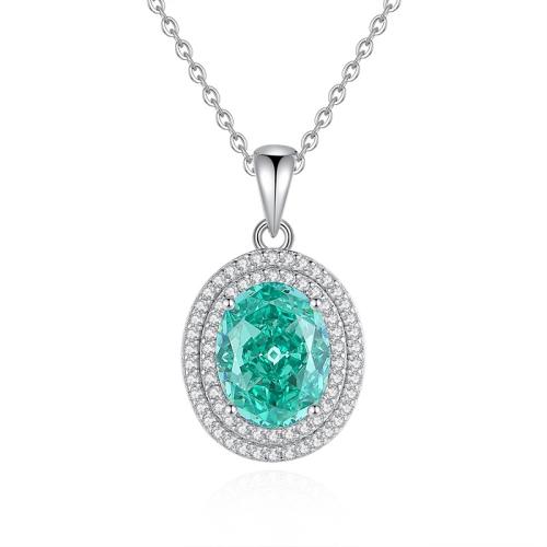 Cubic Zirconia Micro Pave Sterling Silver Necklace, 925 Sterling Silver, with 5cm extender chain, fashion jewelry & micro pave cubic zirconia & for woman Approx 40 cm 