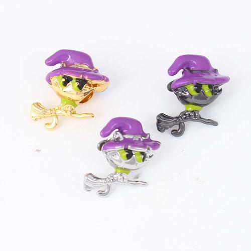 Halloween Jewelry Bead, Brass, plated, DIY & enamel 