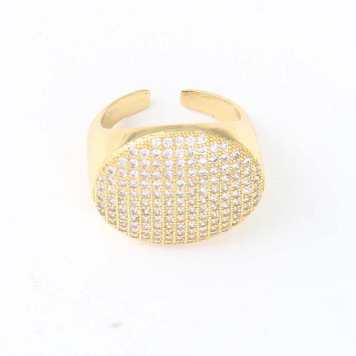 Cubic Zirconia Micro Pave Brass Finger Ring, Round, gold color plated, micro pave cubic zirconia & for woman 