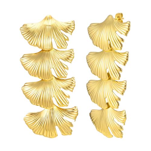 Brass Drop Earring, plated, for woman, golden [