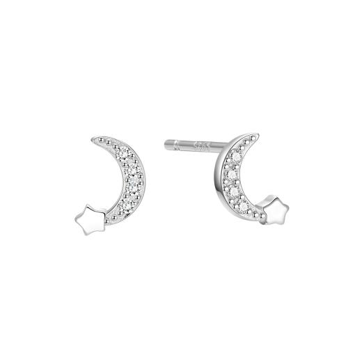 Silver Earring Zircon pavent Sterling, argent sterling 925, Placage, pavé de micro zircon & pour femme, plus de couleurs à choisir Vendu par paire