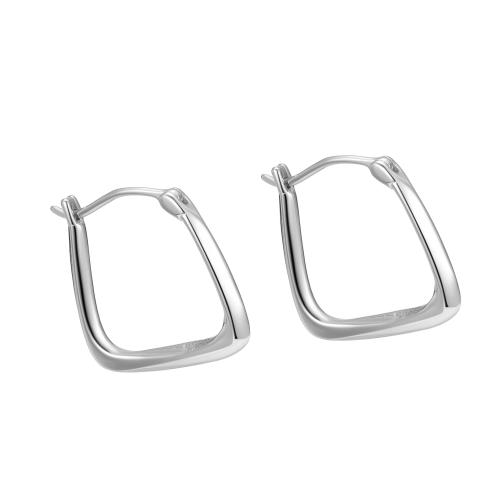 Sterling Silver Hoop Earring, 925 Sterling Silver, plated, for woman 