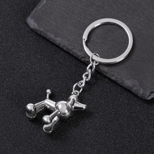 Zinc Alloy Key Chain Jewelry, plated, portable & durable & Unisex, silver color 