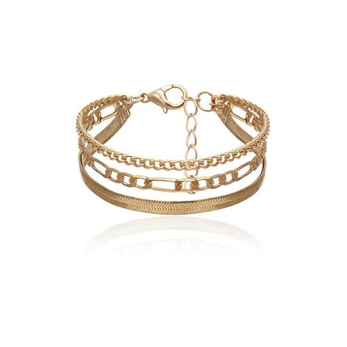Fashion Zinc Alloy Bracelets, with 5cm extender chain, plated, for woman, golden cm 