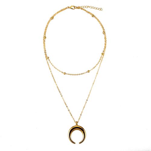 Zinc Alloy Necklace, plated, for woman, golden, Short chain 35CM, long chain 45CM 5CM extension chain 