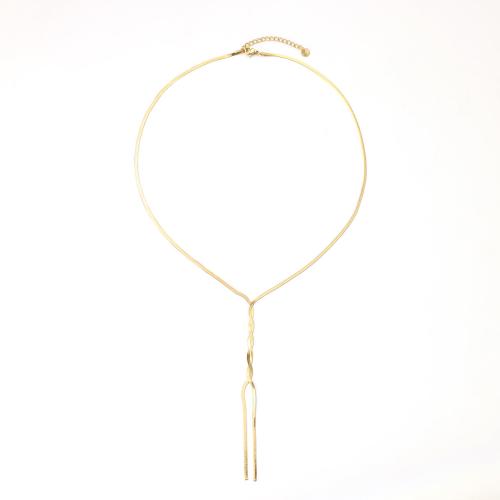 Edelstahl Schmuck Halskette, 304 Edelstahl, mit Verlängerungskettchen von 5cm, Vakuum-Ionen-Beschichtung, Modeschmuck & für Frau, keine, Länge:50 cm, verkauft von PC