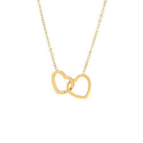 Edelstahl Schmuck Halskette, 304 Edelstahl, Herz, Vakuum-Ionen-Beschichtung, Modeschmuck & für Frau, keine, Länge:ca. 45 cm, verkauft von PC