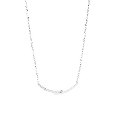 Zirkonia Edelstahl Halskette, 304 Edelstahl, mit Verlängerungskettchen von 5cm, Vakuum-Ionen-Beschichtung, Modeschmuck & Micro pave Zirkonia & für Frau, keine, 28mm, Länge:40 cm, verkauft von PC