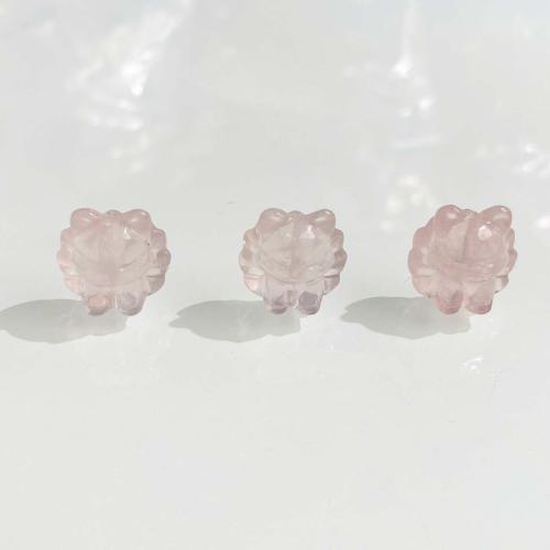 Natural Rose Quartz Beads, Fox, DIY, pink 