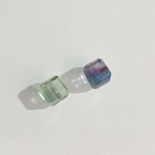 Fluorite Beads, Natural Fluorite, Square, DIY, Random Color, 8mm 