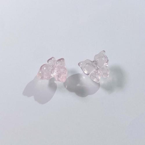 Perles en Quartz Rose naturel, papillon, DIY, rose Vendu par PC