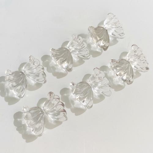 Natural Clear Quartz Beads, Butterfly, DIY, white 