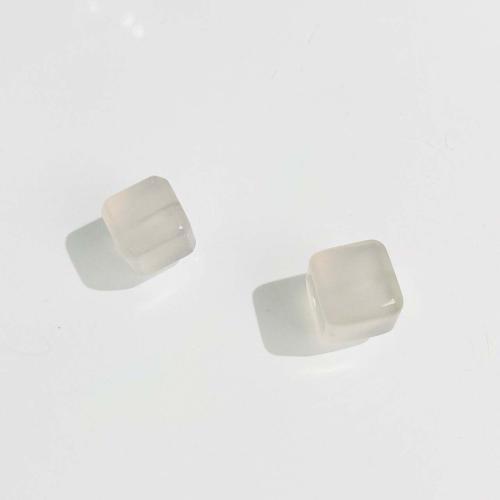 Agate Beads, Square, DIY, white, 10mm 