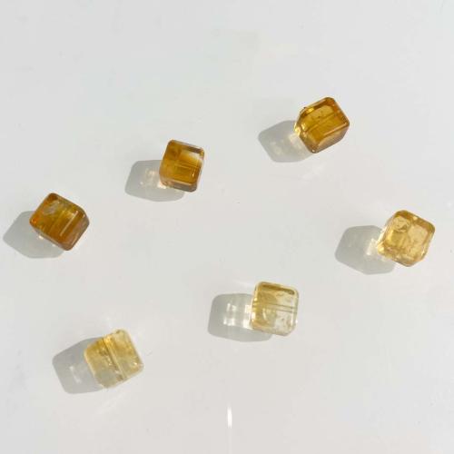 Natural Citrine Beads, Square, DIY yellow 