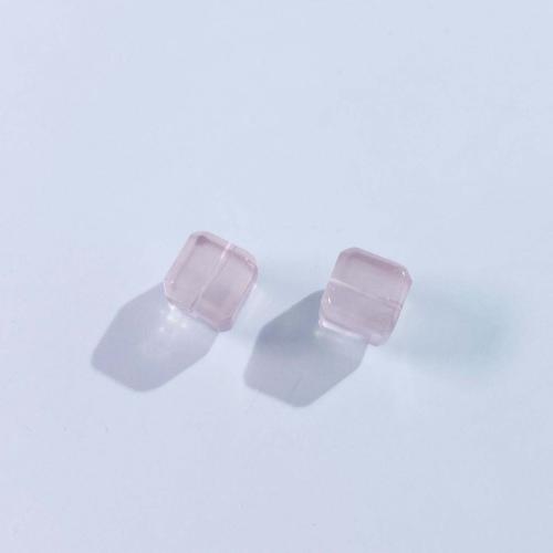 Natürliche Rosenquarz Perlen, Quadrat, DIY, Rosa, 10mm, verkauft von PC