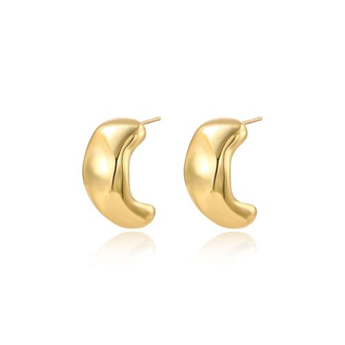 Titan Stahl Ohrringe, Titanstahl, plattiert, für Frau, goldfarben, verkauft von Paar