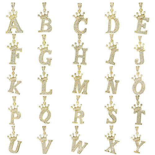 Rhinestone Zinc Alloy Necklace, with 5cm extender chain, letters are from A to Z & for woman & with rhinestone, golden cm 