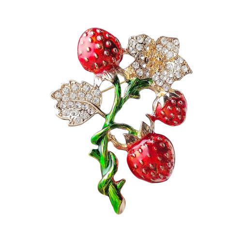 Zinc Alloy Jewelry Brooch, with Freshwater Pearl, plated & micro pave cubic zirconia & for woman & enamel 