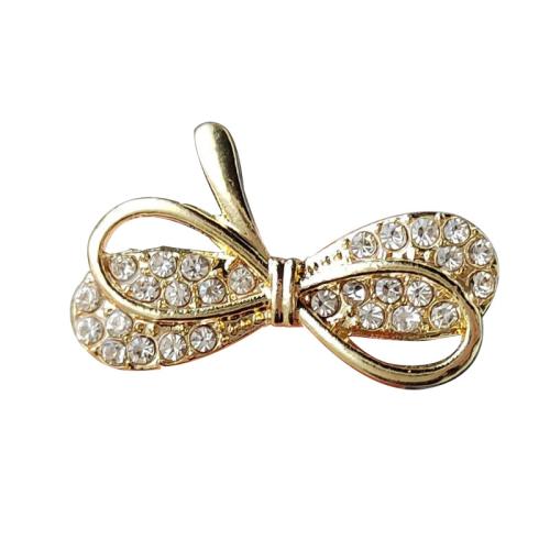 Zinc Alloy Jewelry Brooch, plated, micro pave cubic zirconia & for woman, golden 