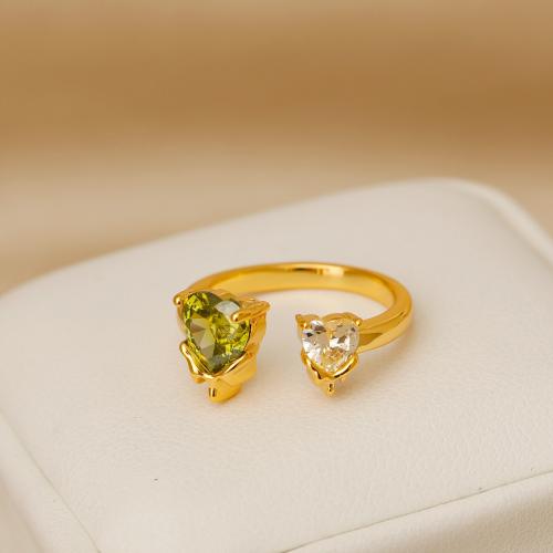 Zirkonia Messing Finger Ring, Modeschmuck & Micro pave Zirkonia & für Frau, keine, Größe:7, verkauft von PC