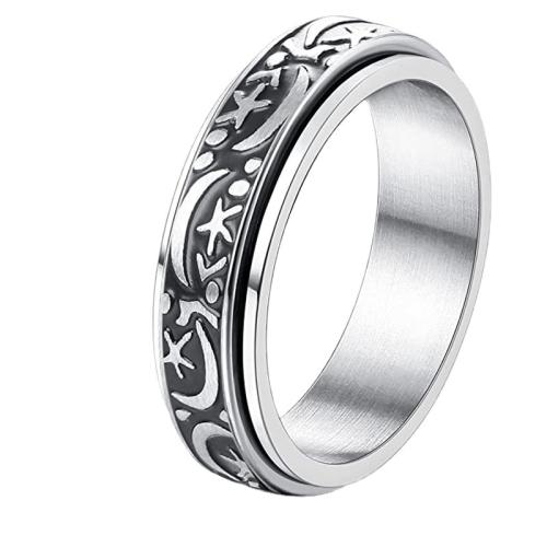 Couple Finger Rings, 304 Stainless Steel, Unisex  silver color, width 6mm 