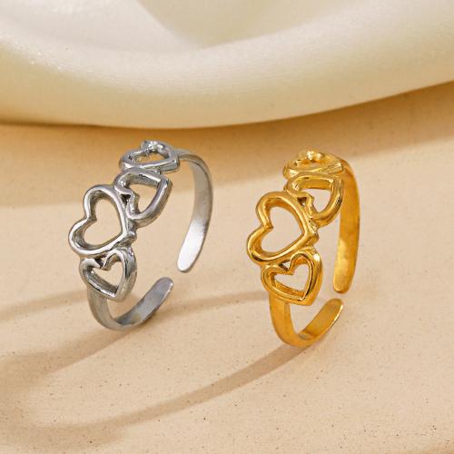Stainless Steel Finger Ring, 304 Stainless Steel, Heart, fashion jewelry & for woman diameter 17mm 